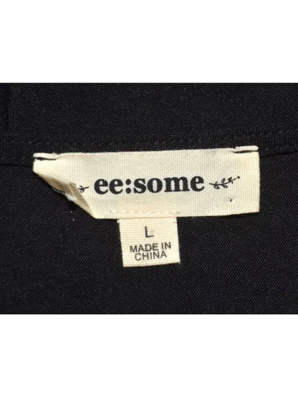 ee:some Ladies Black V-Neck Pullover Blouse Top Size L Balloon Sleeves Career